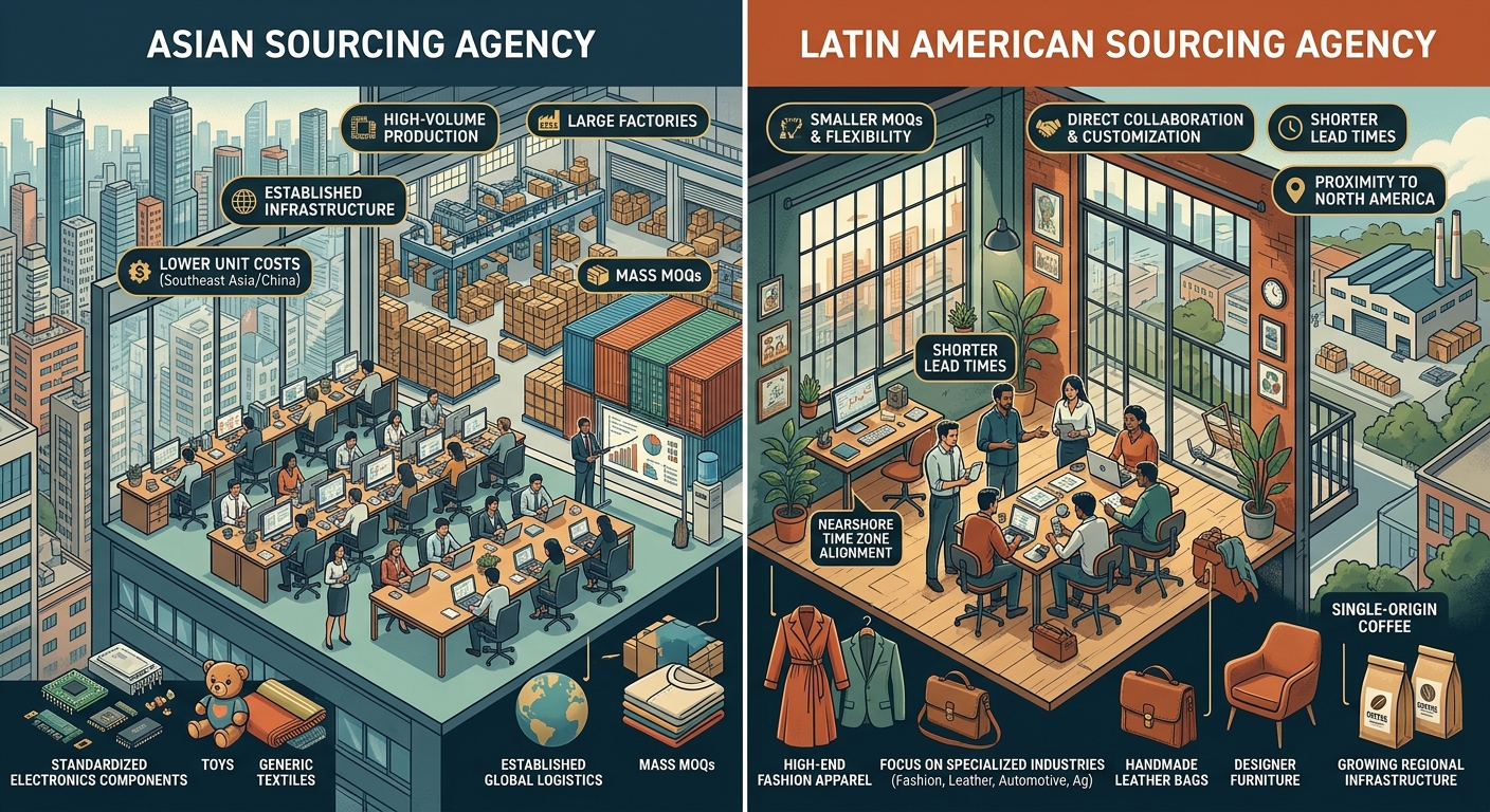 Asian vs. Latin American Sourcing Agencies: A Practical Comparison for U.S. Importers